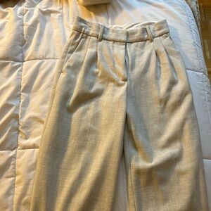 Aritzia Cream Wool Effortless Pants